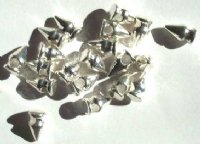 20 14mm Bright Silver Plated Large Toggle Style Beads 